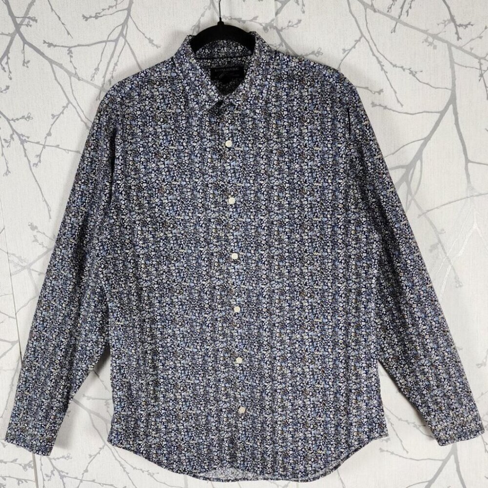 Banana Republic Blue Floral Printed 100% Cotton Shirt